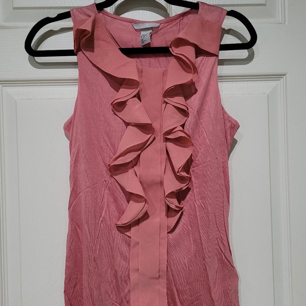 H&M Sleeveless U-Neck Ruffled Top
